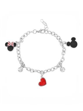 DISNEY Minnie & Mickey Mouse Charm Bracelet